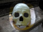 Commedia Dell'Arte-Maske von einem Totenschädel, mit Filter bearbeitet