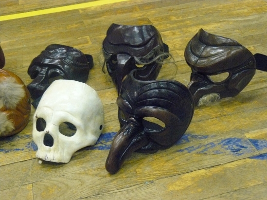 Verschiedene Masken der Commedia Dell'Arte