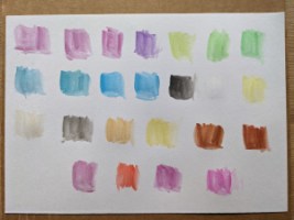 Testblatt mit 24 Farben